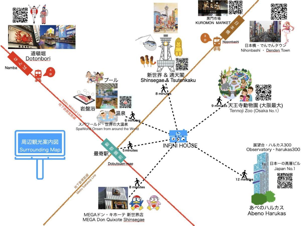 古今 新世界 障子 Near Tsutenkaku & 4mins To Namba Sta & Direct To Kix Ōsaka